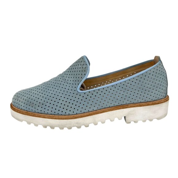 Paul Green Cailey Loafer Light Blue Perforated Slip-on White Sole Size 8 US - Picture 1 of 12